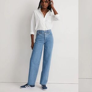 Madewell The Perfect Vintage Wide-Leg Jean in Harding Wash: Button-Fly Edition